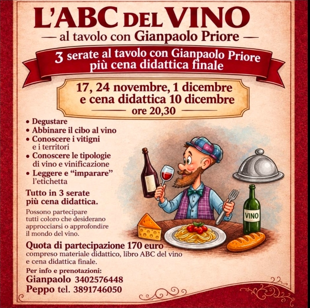 Cena didattica dal 17 Novembre al 10 Dicembre 2026